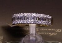 #80522 | T0.50ct | Three Row Round Brilliant and Baguette Cut Diamond Ring | Set in 18ct Yellow Gold