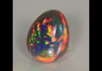 Pear Shape Cabochon Cut Semi Black Welo Opal 8.02cts