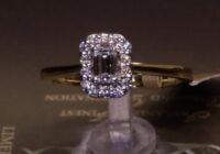 #53037 | T0.40ct | Emerald Cut with Round Brilliant Halo | Set in 18ct Yellow Gold