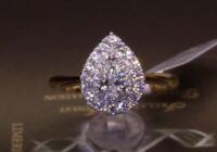 F1 14891H8 | T0.69 | Pear Centre with Double Halo | Set in 18ct Yellow Gold