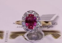 F1 | Oval Ruby with Round Brilliant Diamond Halo | Set in 18ct Yellow Gold