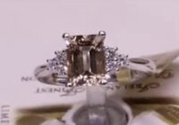 #74227 | MG1.30ct | Emerald Cut Morganite with Diamond Clusters on the side | 18ct White Gold