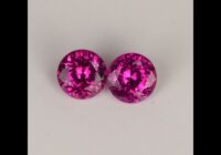Pair of Round Brilliant Cut Purple Garnet Gemstones .66cts