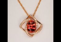14K Rose Gold Tourmaline and Diamond Pendant 4.0cts