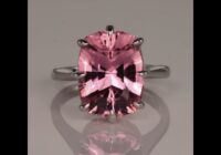 14K White Gold Antique Cushion Pink Tourmaline Ring 6.31cts
