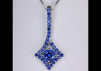 14K White Gold Sapphire Pendant with Sapphire Accents 1.84cts