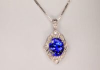 14K White Gold Tanzanite Pendant 3.29cts