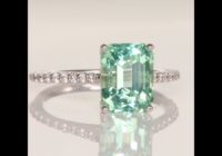 14K White Gold Tourmaline and Diamond Shank Ring 3.25cts