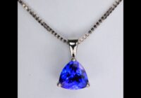 14K White Gold Trilliant Tanzanite Pendant 1.37ct