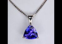 14K White Gold Trilliant Tanzanite Pendant 1.70cts