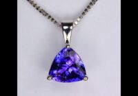 14K white Gold Trilliant Tanzanite Pendant 2.87cts