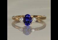 14K Yellow Gold Oval Tanzanite Ring with Diamond Accents .88cts