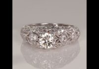 15K White Gold Estate Diamond Ring .80cts