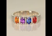 Four Stone Oval Mothers Ring with Bars* designed by Christopher Michael