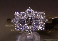 #84906 | T1.32ct | Three Baguette and Twelve Round Brilliant Diamond Ring | Set in 18ct Yellow Gold