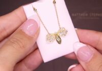 MM 2Y46Y-18D | T0.36ct | Diamond Bee Necklace | Yellow Gold
