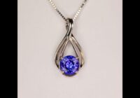Brilliant Round Tanzanite Pendant in14k White Gold Design 1.76ct