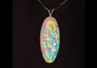 Intense Color Ethiopian Opal Pendant in 14k White Gold 18.50ct