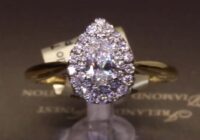 #61947 | T0.60ct | Pear Centre with Round Brilliant Double Halo | Set in 18ct Yellow Gold