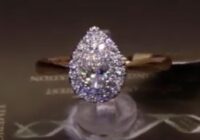 #89087 | T0.61ct | Pear with Round Brilliant Double Halo and Diamonds Under Head | 18ct Rose Gold