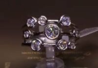 #89500 | T1.00ct | 9 Stone Round Brilliant Rubover Diamond Ring | Set in Platinum