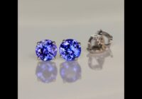 1.01ct Round Tanzanite Screwback Stud Earrings in 14k White Gold