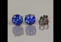 1.48ctw Round Tanzanite Stud Earrings in 14k White Gold
