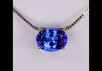 1.94ct Floating Oval Tanzanite Necklace in 14k White Gold