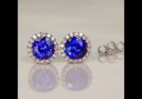 2.75cttw Tanzanite Earrings with Diamond Halo