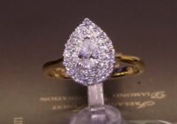 #89513 | T0.57ct | Pear Centre with Round Brilliant Double Halo | Set in 18ct Yellow Gold