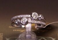 #67750 | T0.39ct | Two Row Round Brilliant Diamond Ring Claw and Rubover Set | 18ct White Gold
