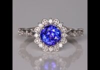 1.56ct Round Tanzanite & Diamond Ring