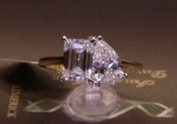 #90518 | T2.53ct | Toi Et Moi Emerald Cut and Pear Two Stone | Set in 18ct Yellow Gold