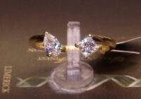 #90867 | T0.61ct | Toi Et Moi Two Stone Pear and Princess Cut | Set in 18ct Yellow Gold
