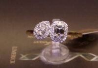 #90882 | T0.60ct | Toi Et Moi Emerald Cut Halo and Pear Halo | Set in 18ct Yellow Gold