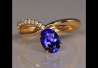Oval Tanzanite Ring with Fine Diamonds in 14k Yellow Gold
