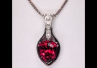 Rhodolite and Diamond Pendant 14.86 Carats by Christopher Michael