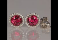 Rhodolite Garnet and Diamond Earrings