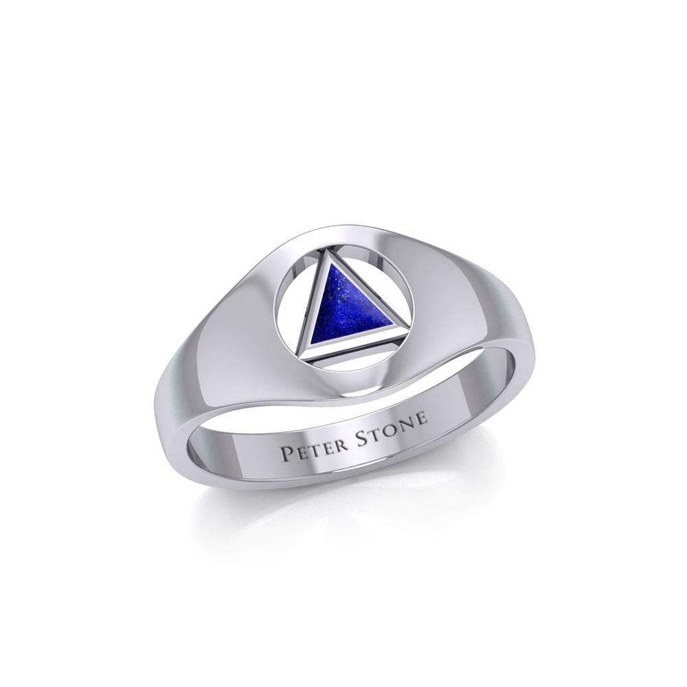 Small Silver Ring with Inlaid Recovery Symbol TRI1932 Review